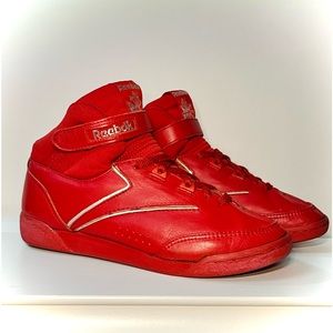 RARE Reebok Cruiser Red High Top Sneakers (1980s)